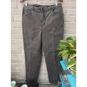 Gloria Vanderbilt Stretch Amanda Jeans Size 12 Tapered Leg Classic Rise Gray l
